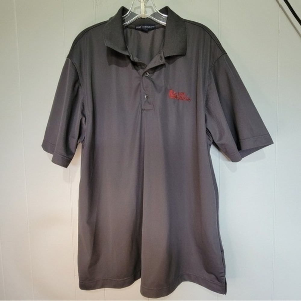 Port Authority Charcoal Polo‎ Shirt with Red Logo